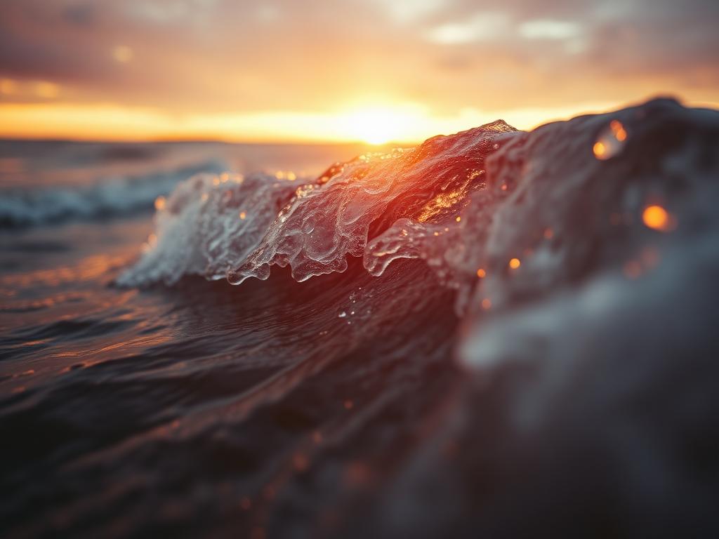Ocean waves at sunset
